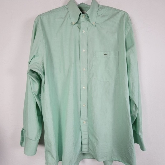 Lacoste Other - Vintage LACOSTE Dress Shirt Size 45 green